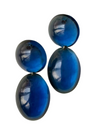 Sculptural resin earrings in sapphire blue — handmade in Goa | Shivaani Vaishnavi