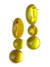 Sculptural resin earrings in citrine yellow — handmade in Goa | Shivaani Vaishnavi