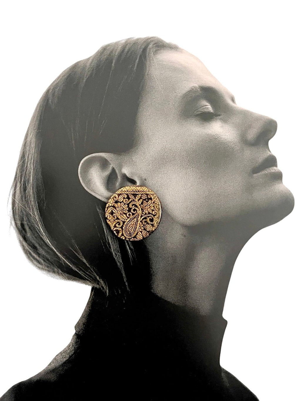 Antique Paisley Circular Studs - SHIVAANI VAISHNAVI