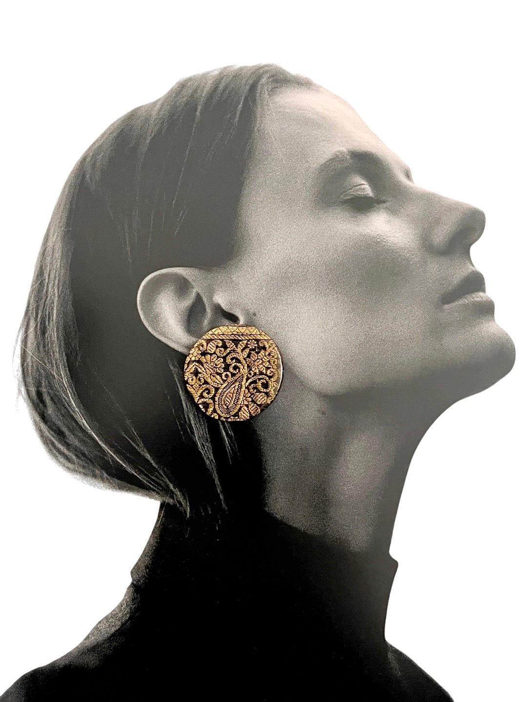 Antique Paisley Circular Studs - SHIVAANI VAISHNAVI