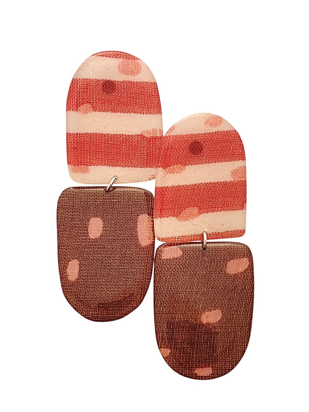 Apricot Stripe Danglers - SHIVAANI VAISHNAVI