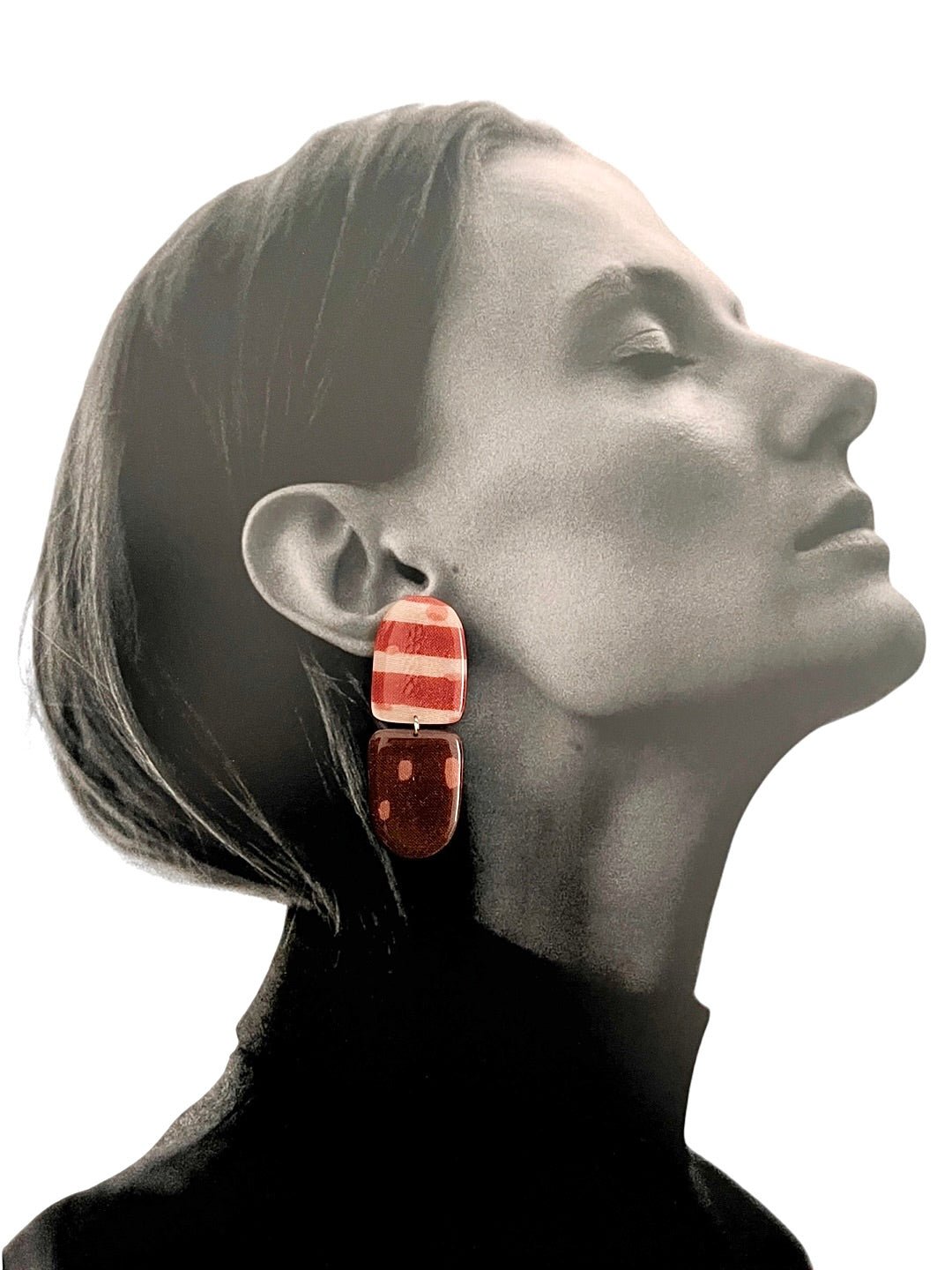 Apricot Stripe Danglers - SHIVAANI VAISHNAVI