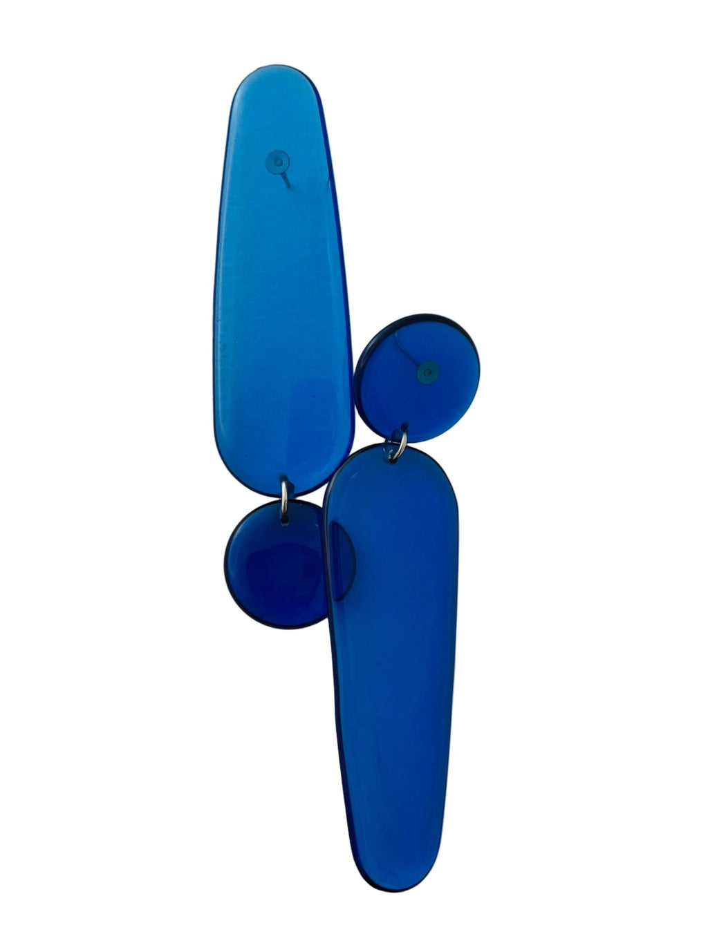 Retro mismatched resin earrings in dark blue — handmade in Goa | Shivaani Vaishnavi