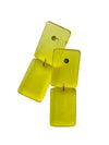 Retro resin dangle earrings in yellow — handmade in Goa | Shivaani Vaishnavi