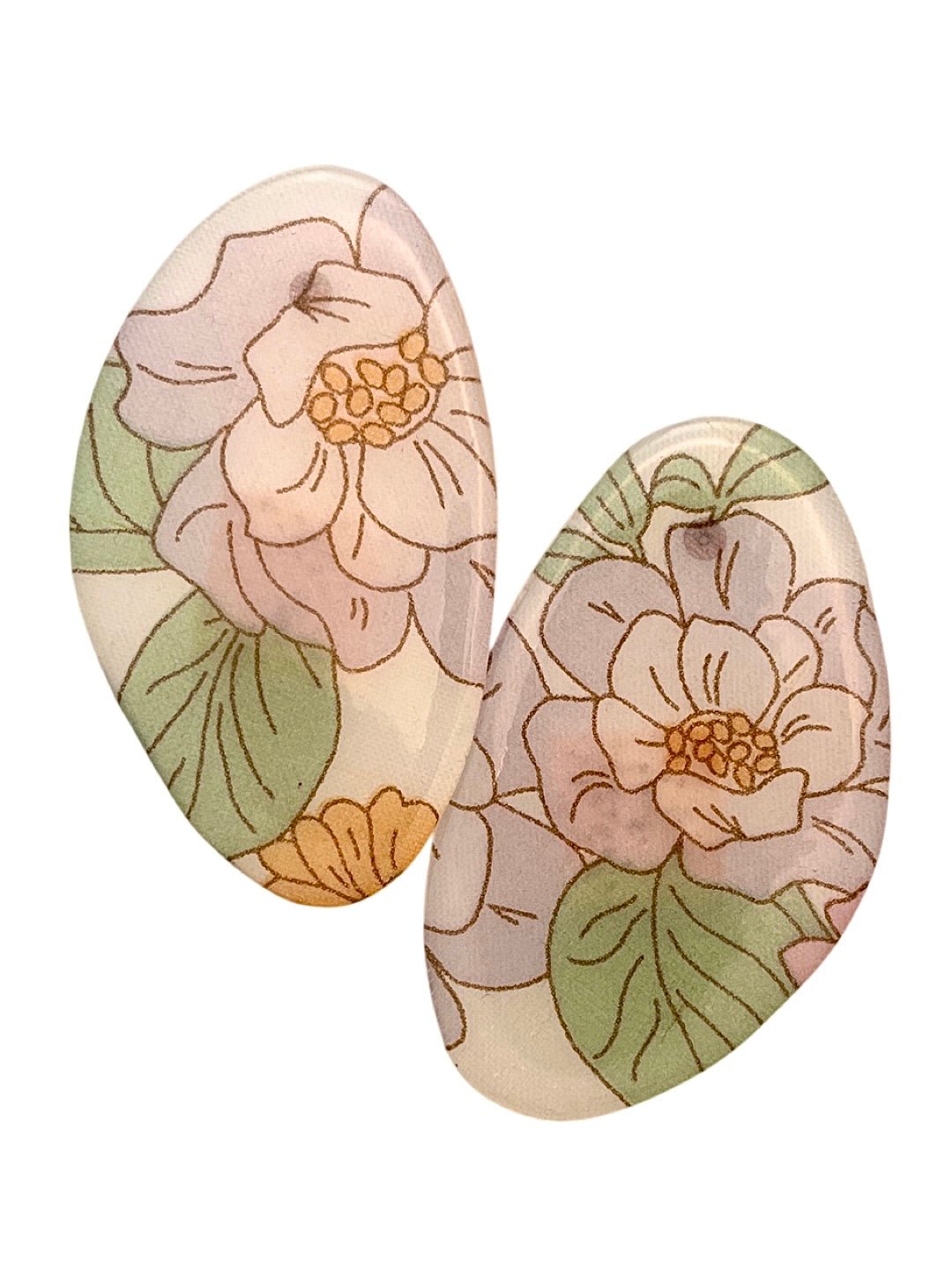 Camellia Oval Studs - SHIVAANI VAISHNAVI