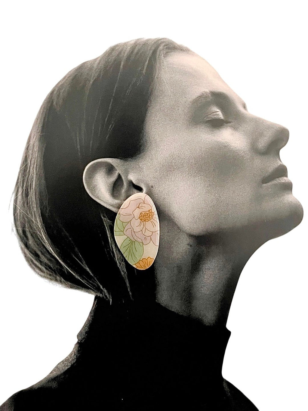 Camellia Oval Studs - SHIVAANI VAISHNAVI