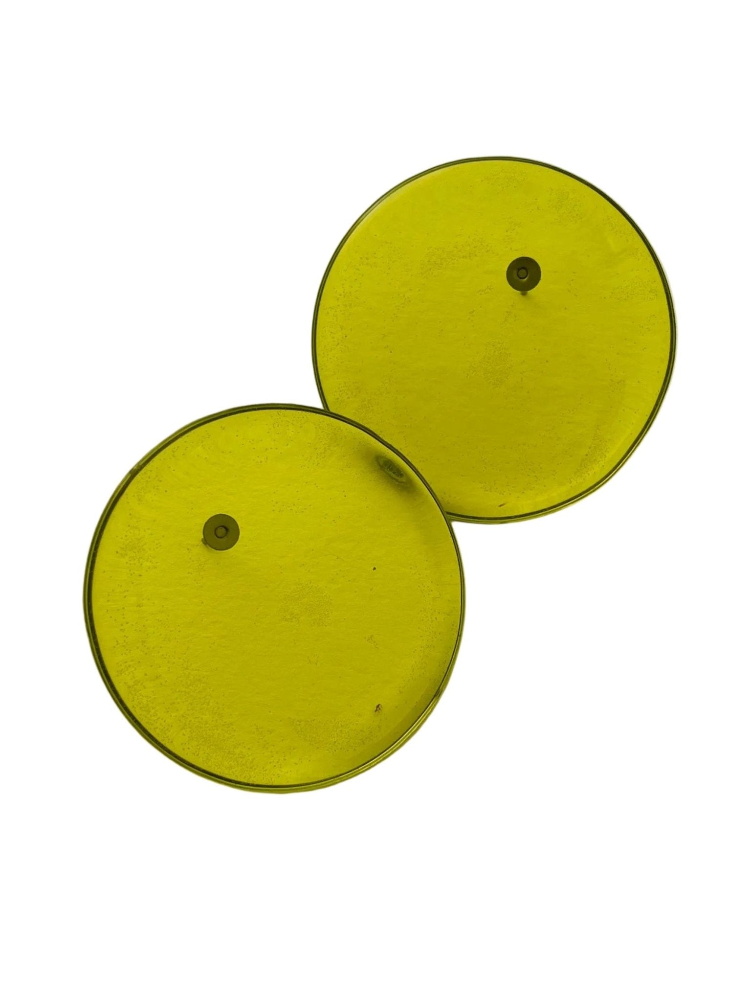 Retro circle resin stud earrings in purple — handmade in Goa | Shivaani Vaishnavi