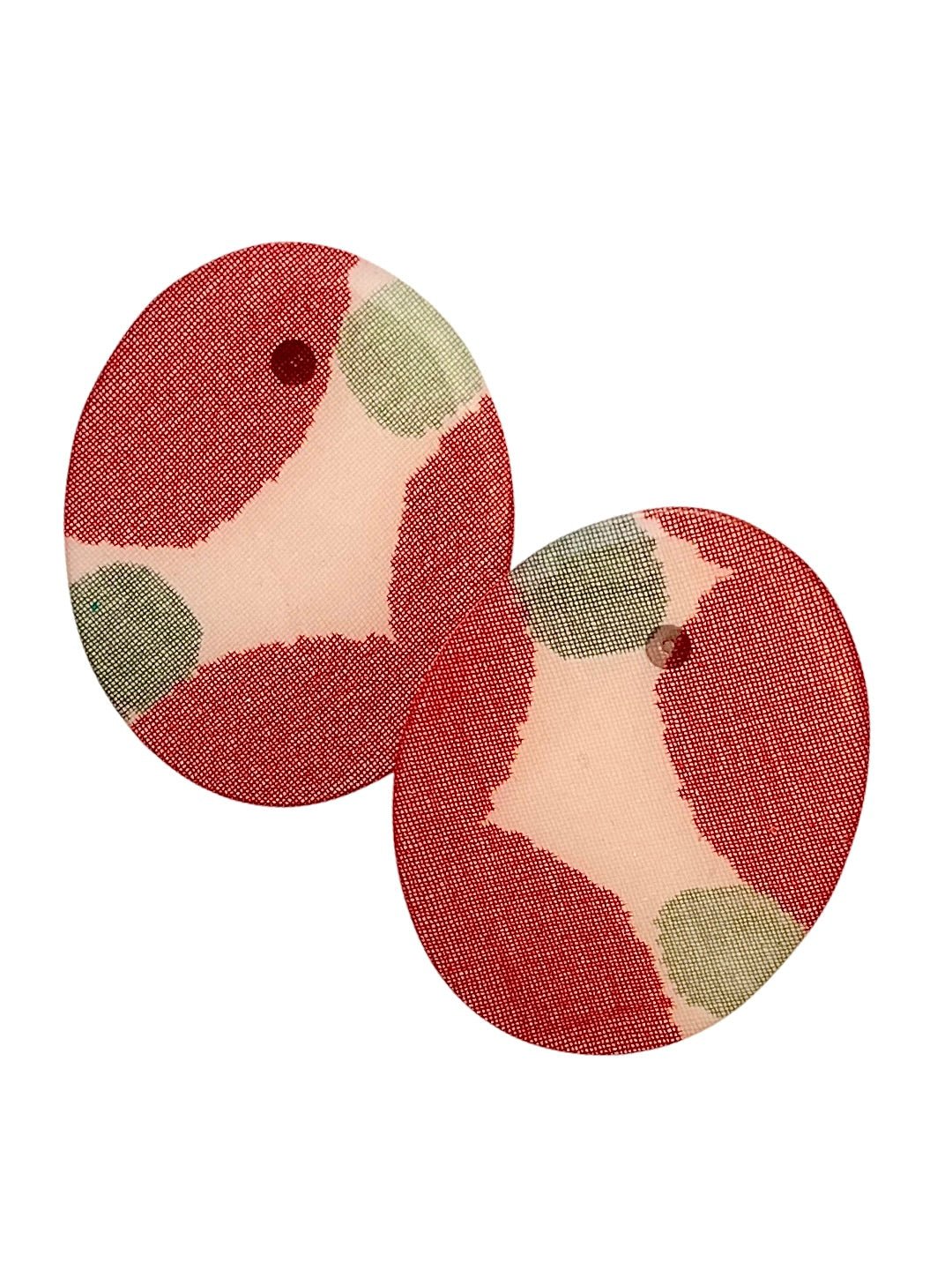 Cranberry Dot Oval Studs - SHIVAANI VAISHNAVI