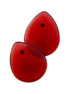 Retro teardrop resin stud earrings in cherry red — handmade in Goa | Shivaani Vaishnavi