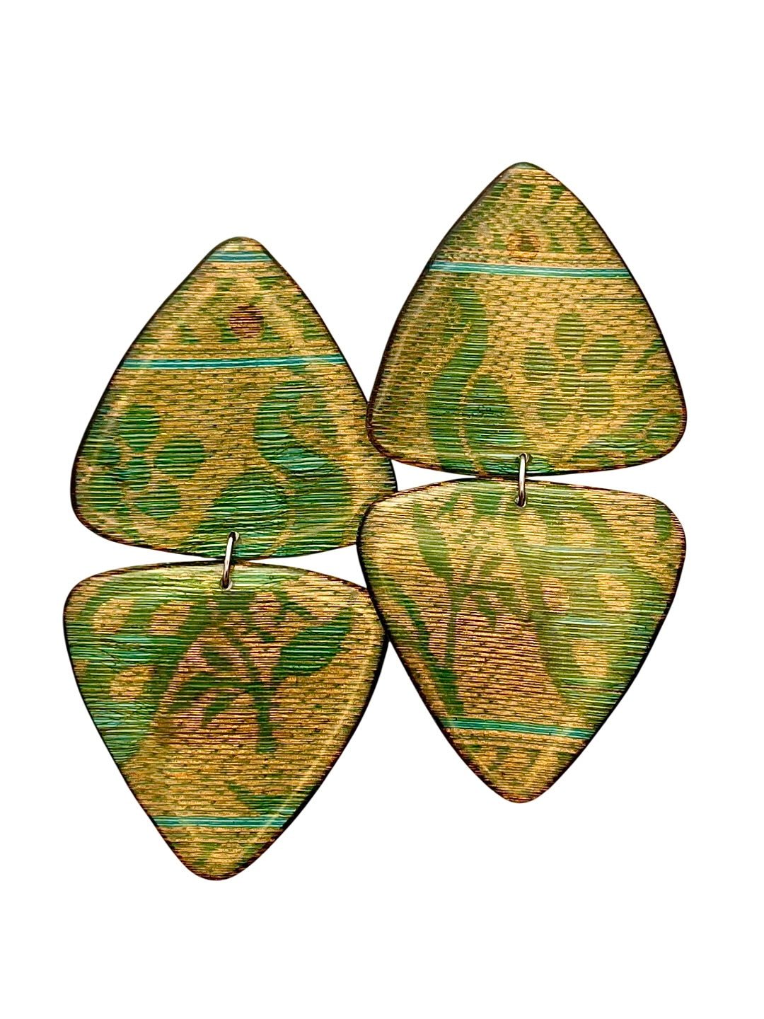 Mossy Brocade Danglers - SHIVAANI VAISHNAVI