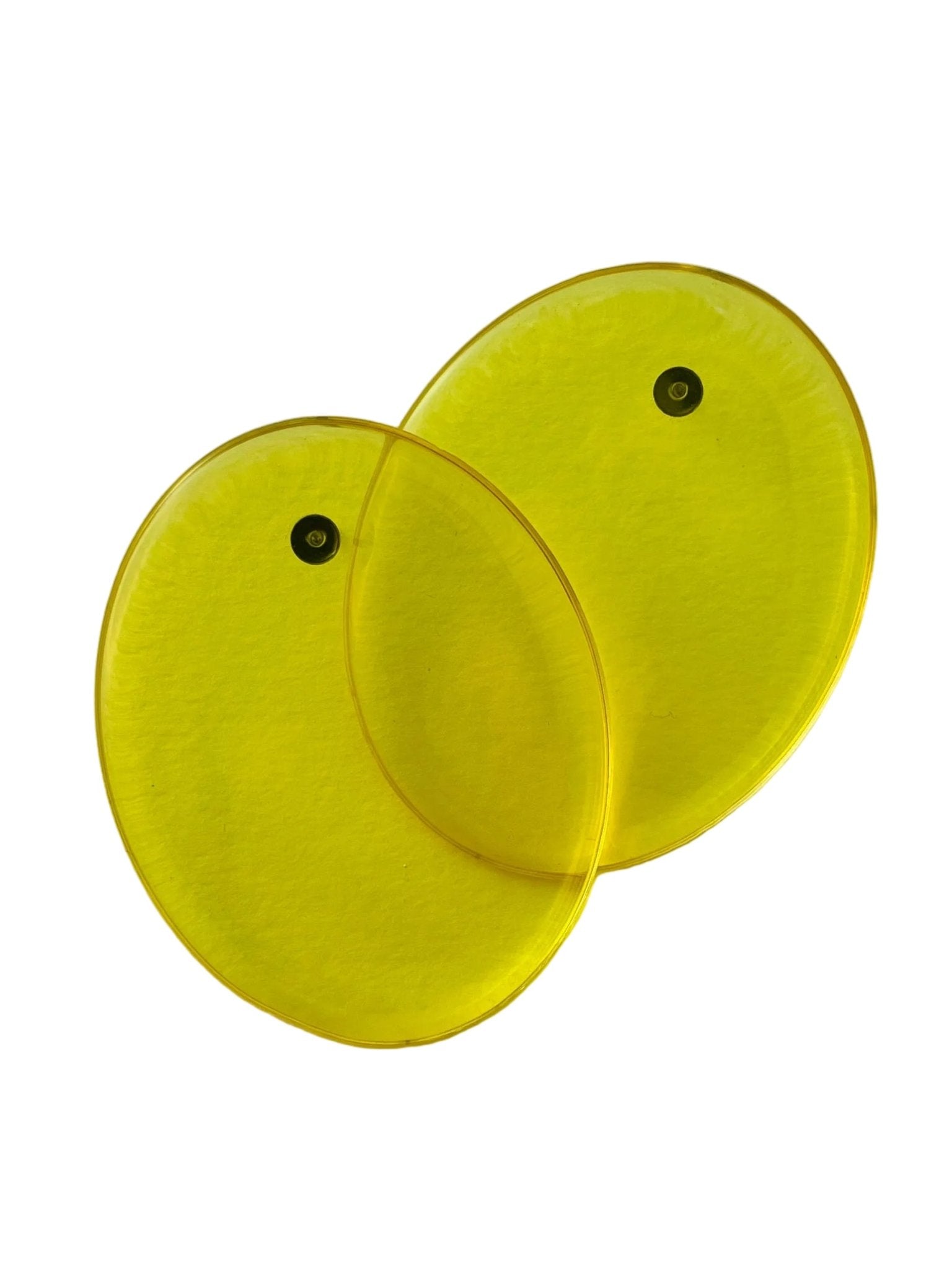 Retro oval resin stud earrings in bold colours — handmade in Goa | Shivaani Vaishnavi