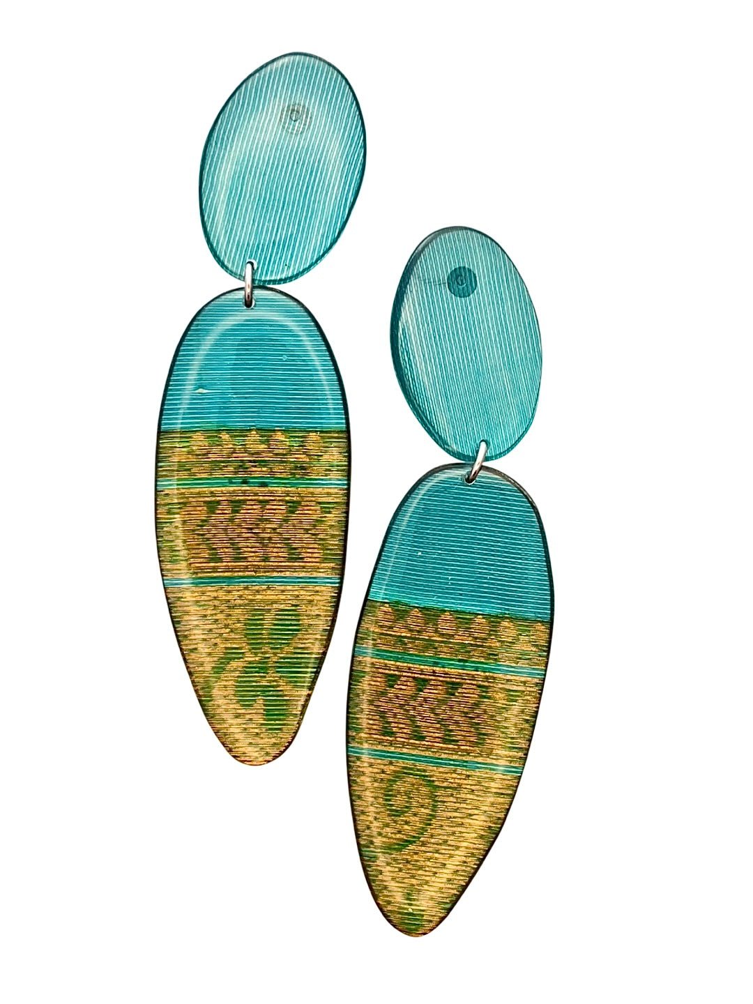 Peacock Brocade Danglers - SHIVAANI VAISHNAVI