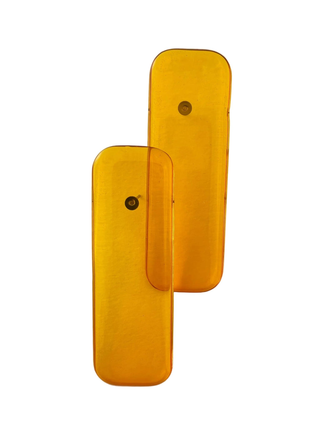 Retro rectangle resin stud earrings in brown — handmade in Goa | Shivaani Vaishnavi