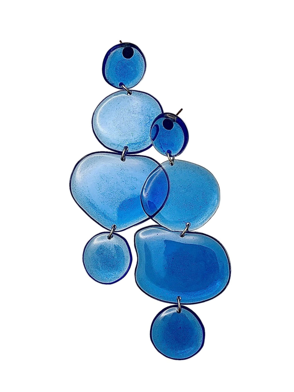 Sea glass resin earrings in sandy cove tones — handmade in Goa | Shivaani Vaishnavi