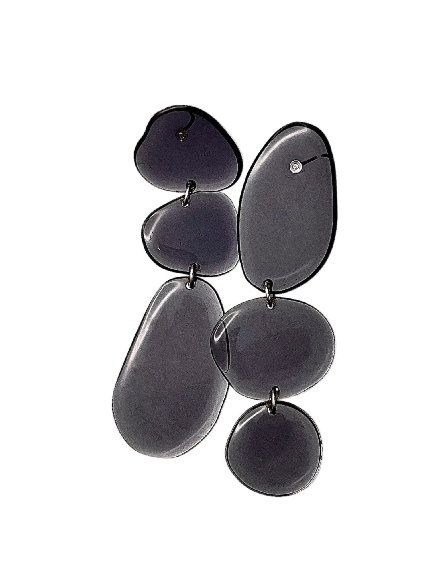 Sea glass resin earrings in earthy driftstone tones — handmade in Goa | Shivaani Vaishnavi