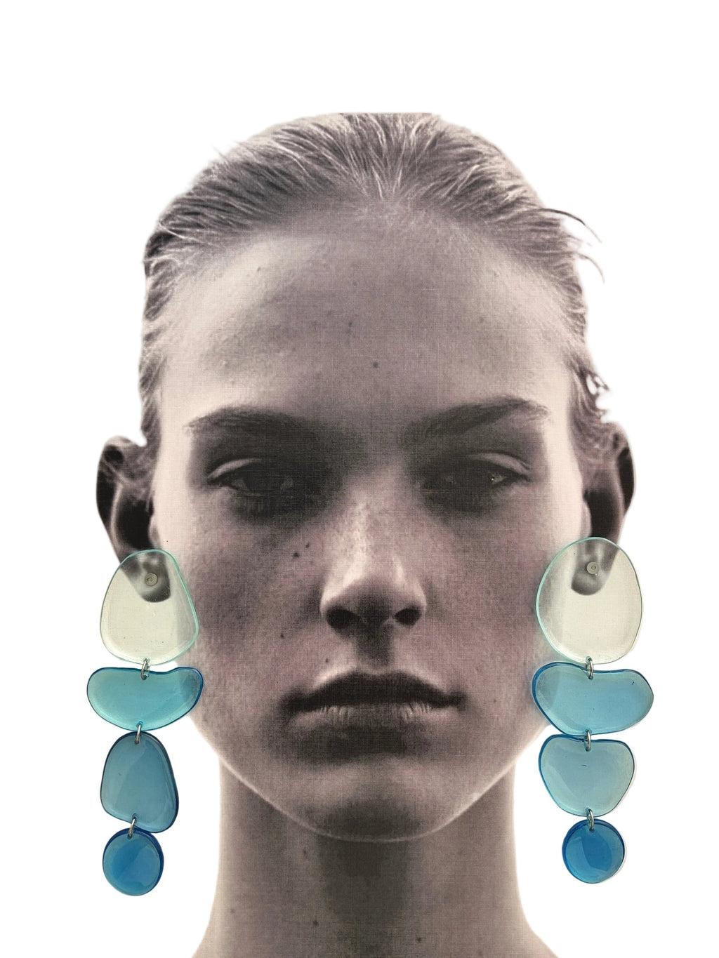 Handmade resin jewellery — Open Water sea glass earrings detail | Shivaani Vaishnavi