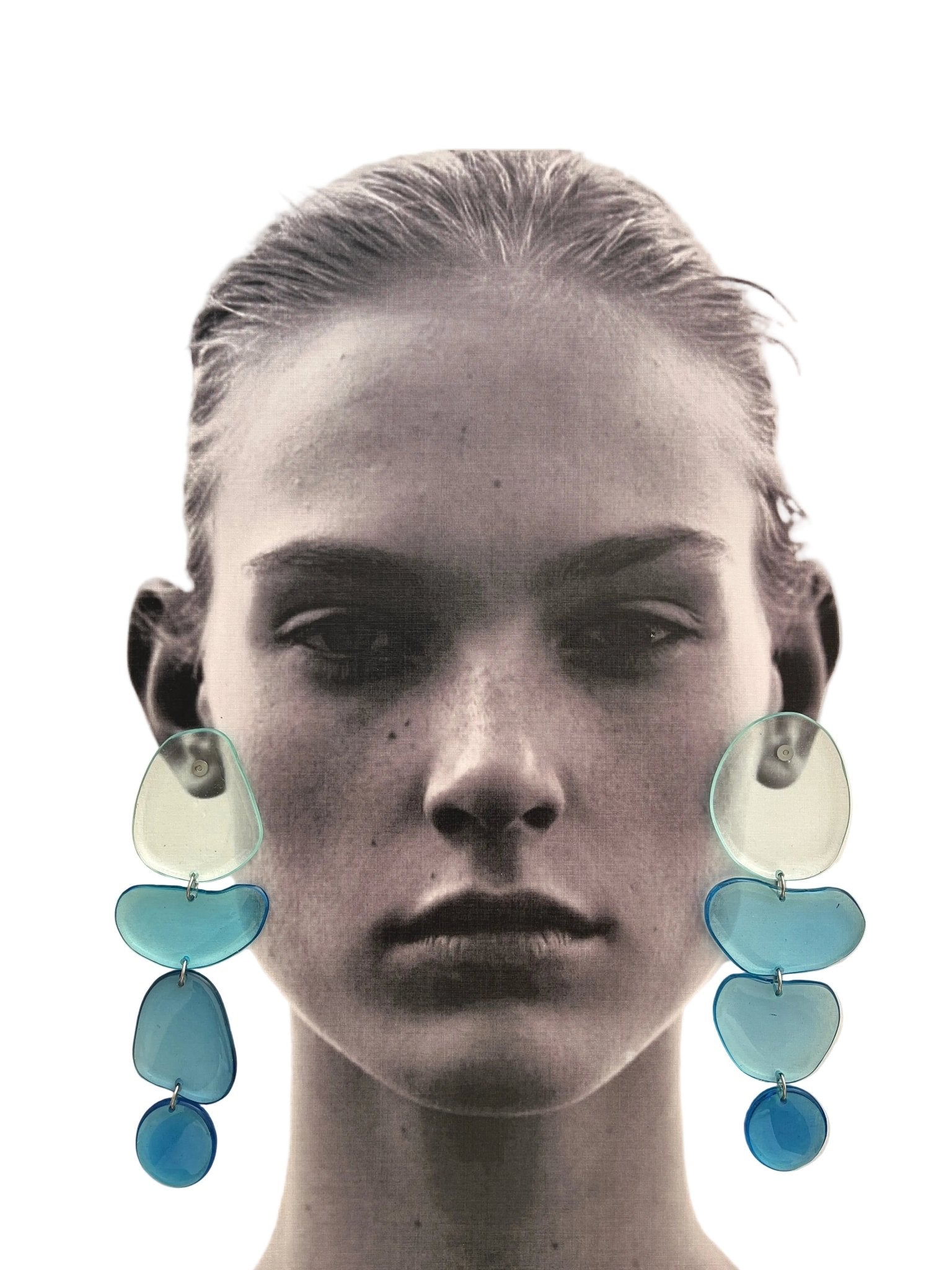 Handmade resin jewellery — Open Water sea glass earrings detail | Shivaani Vaishnavi