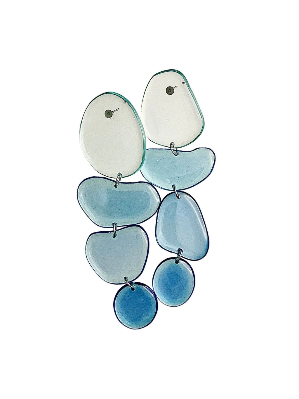 Sea glass resin earrings in ocean blue — handmade in Goa | Shivaani Vaishnavi