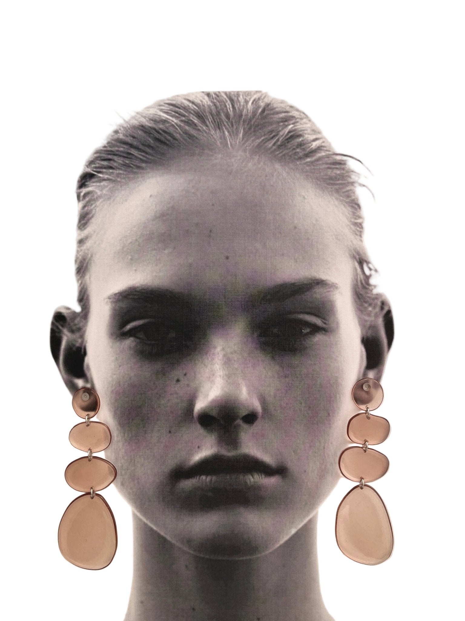 Handmade resin jewellery — Shoreline Blush sea glass earrings detail | Shivaani Vaishnavi