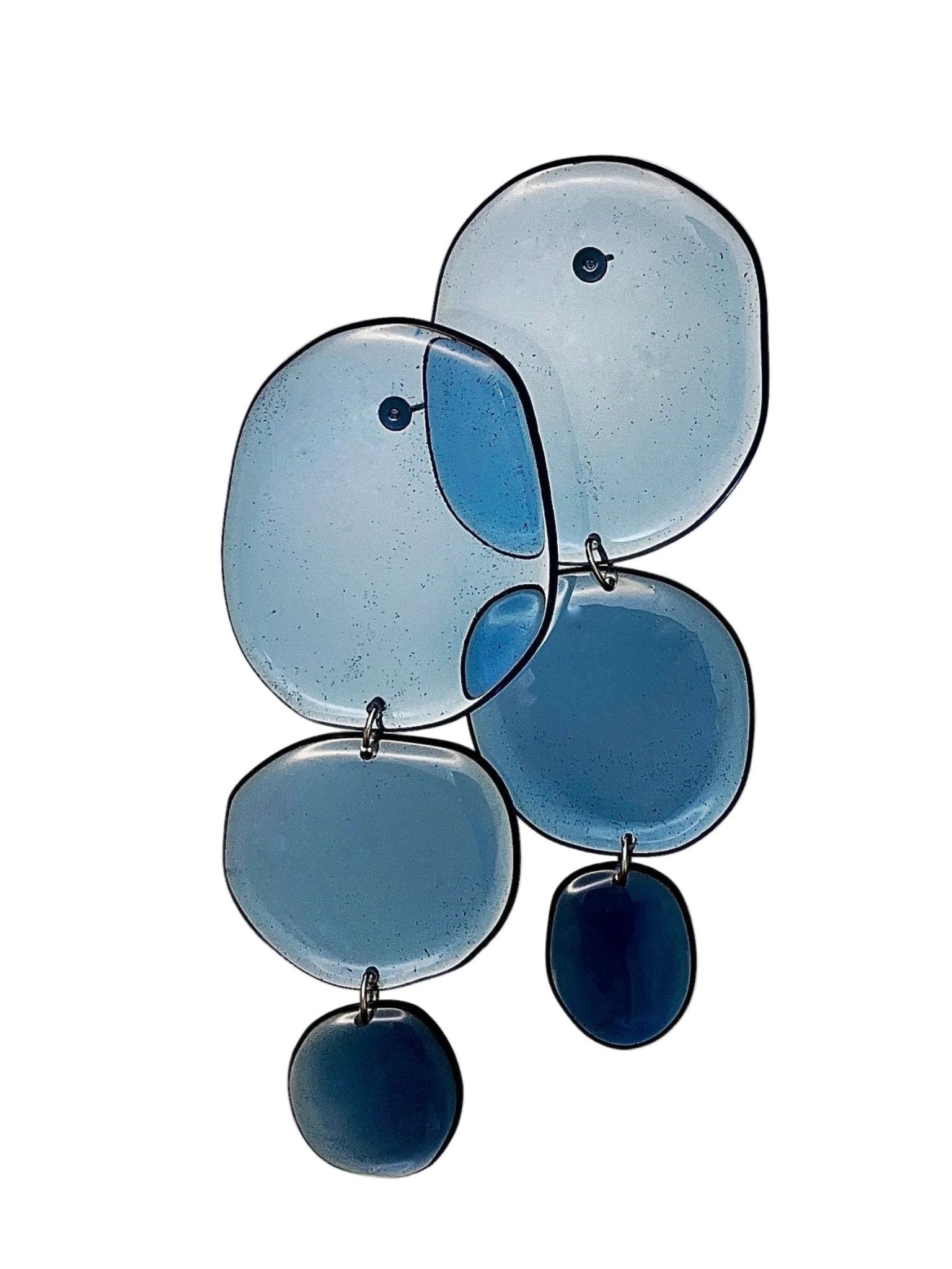 Sea glass resin earrings in muted coastal tones — handmade in Goa | Shivaani Vaishnavi