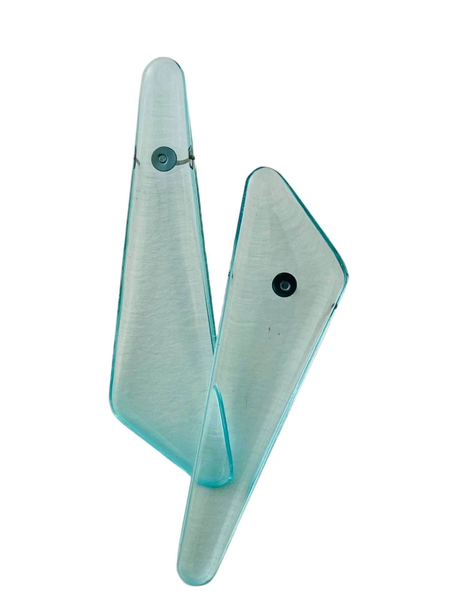 Retro triangle resin stud earrings in black — handmade in Goa | Shivaani Vaishnavi