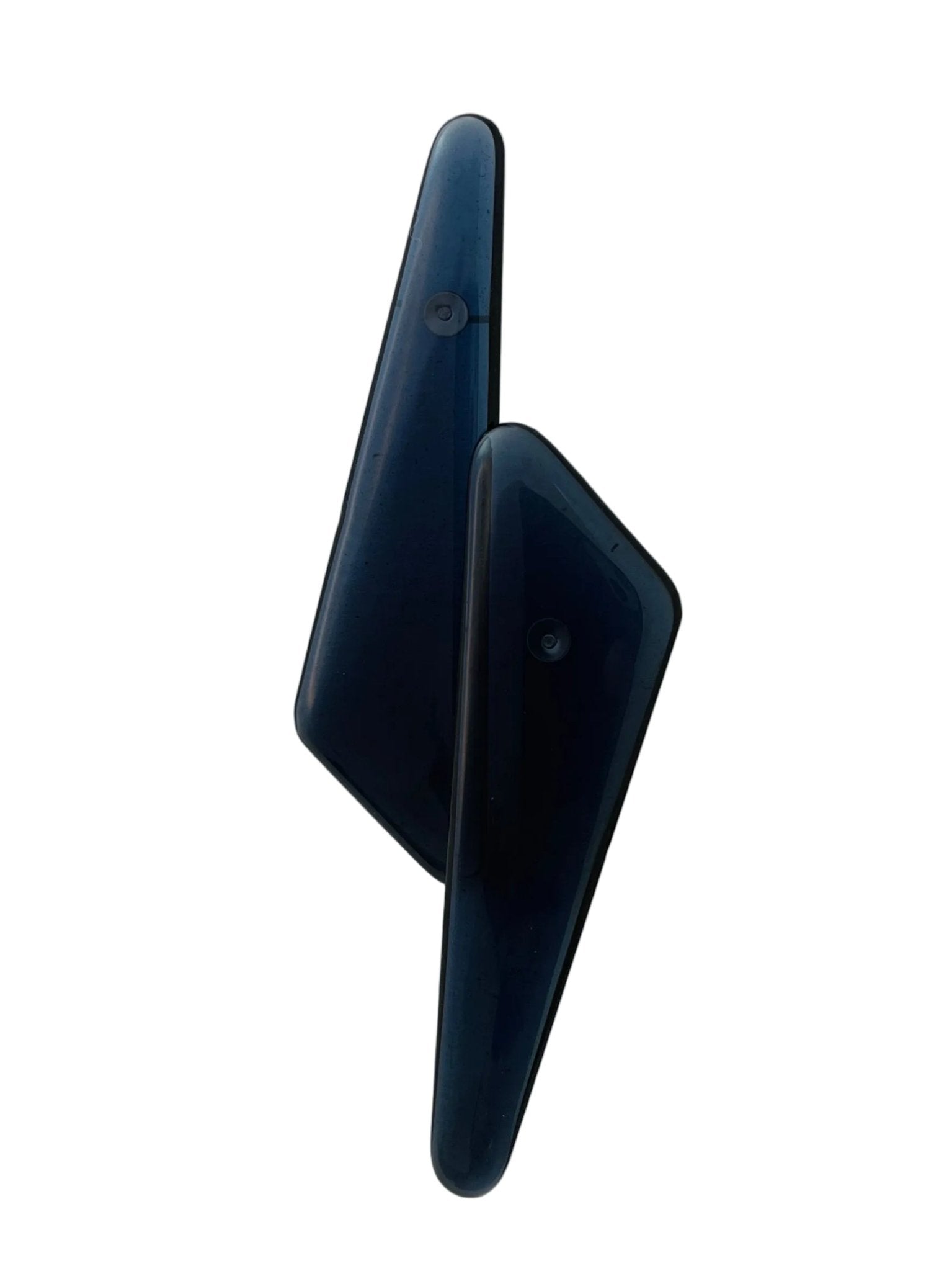 Retro triangle resin stud earrings in bold colours — handmade in Goa | Shivaani Vaishnavi