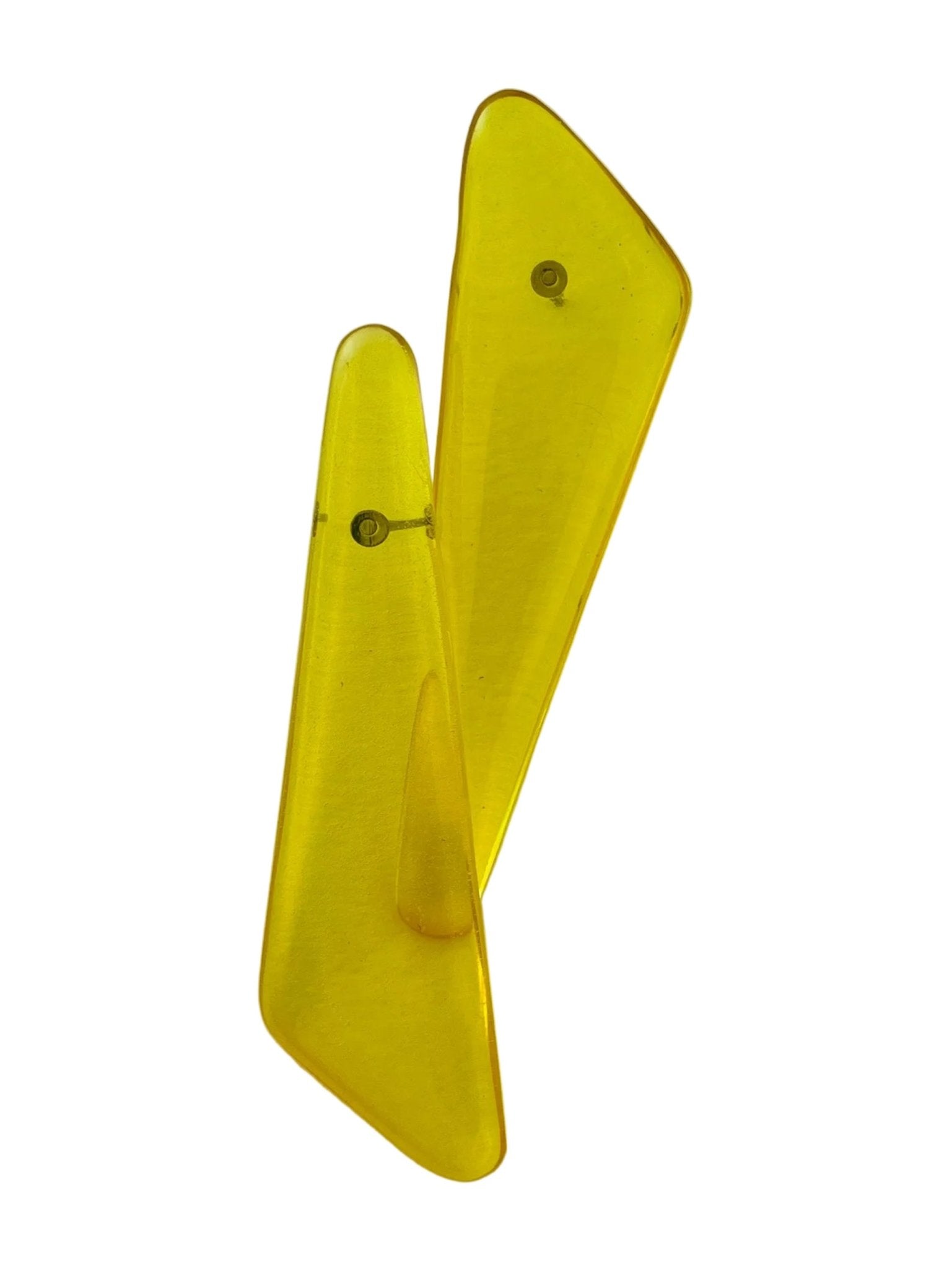 Retro triangle resin stud earrings in azure blue — handmade in Goa | Shivaani Vaishnavi